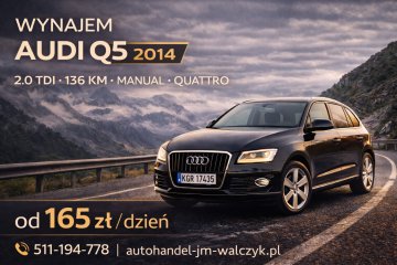 WYNAJEM Audi Q5 w 4x4 QUATTRO 2.0 TDI od 165 zł SUV